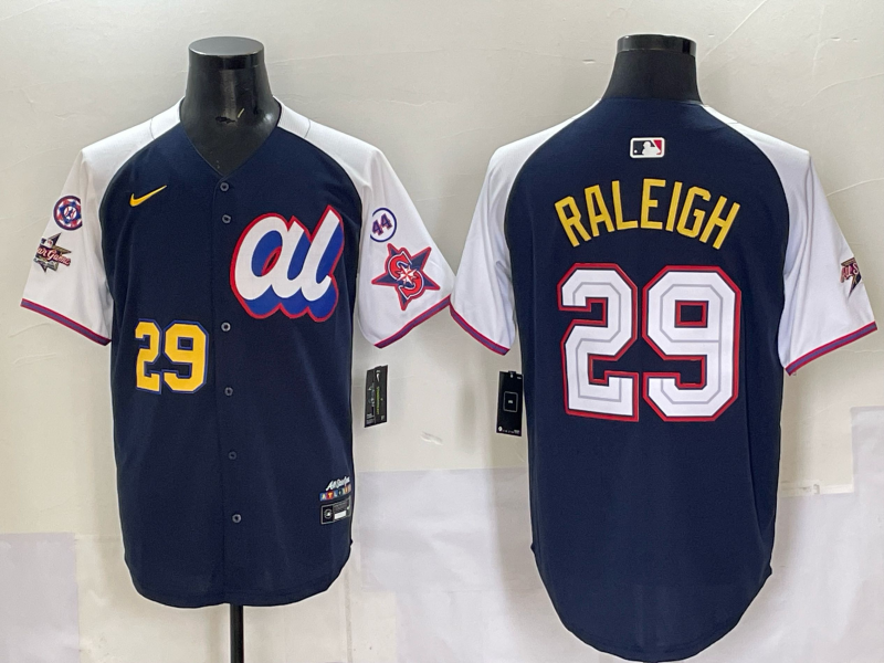Men Seattle Mariners 29 Raleigh Blue MLB All star Nike 2025 Jersey style 0019